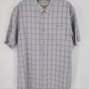 Grey Lightweight Quicksilver Plaid Short Sleeve Shirt Size Large